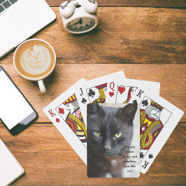 Baraja De Cartas Imagen de Gato Negro con cita motivadora