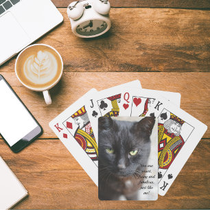 Baraja De Cartas Imagen de Gato Negro con cita motivadora