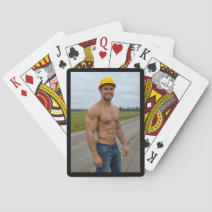 Baraja De Cartas Imagen de trabajador de la construcción musculoso 