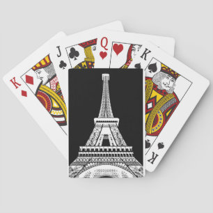 Baraja De Cartas Imagen en blanco negro de la Torre Eiffel