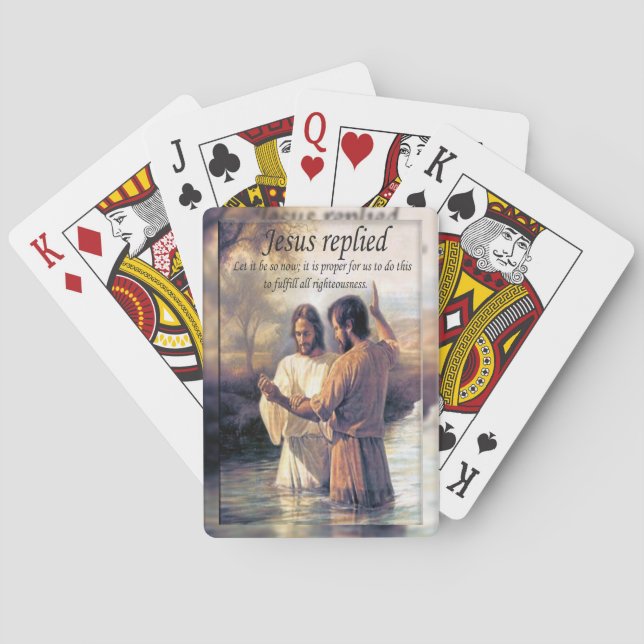Baraja De Cartas Imagen una del bautismo del Jesucristo (Reverso)