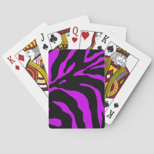 Baraja De Cartas Impresión animal de banda de cebra morada