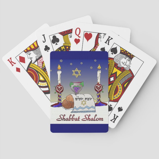 Baraja De Cartas Impresión artística de Judaica Shabbat Shalom (Reverso)
