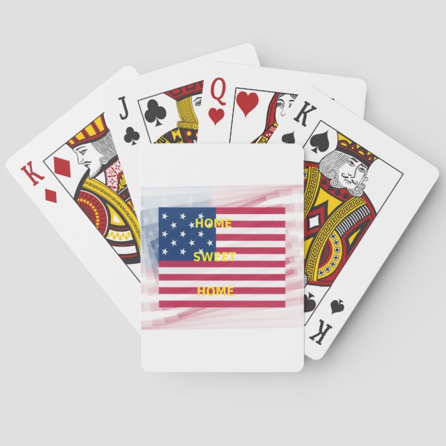 Baraja De Cartas Impresión artística de la bandera de los Estados U (Reverso)