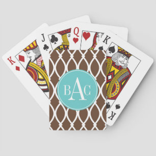 Baraja De Cartas Impresión con monograma de Barcelona del chocolate