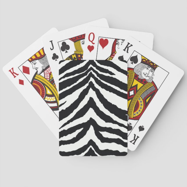 Baraja De Cartas Impresión cutánea de cebra (Reverso)