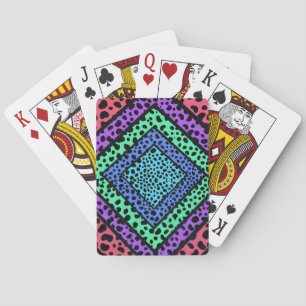 Baraja De Cartas Impresión de Animal de Guepardo de Arcoíris Geomét