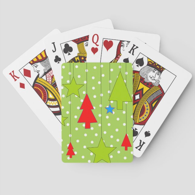 Baraja De Cartas Impresión de árbol de Navidad festivo (Reverso)