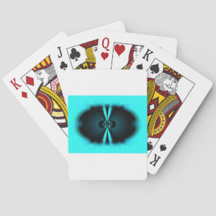 Baraja De Cartas Impresión de Arte Abstracto Cian y Negro
