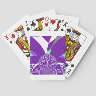 Baraja De Cartas Impresión de arte de caleidoscopio cian azul retro