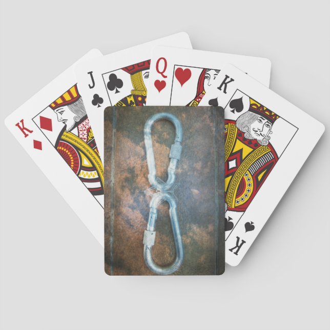 Baraja De Cartas Impresión de arte de carabiners vinculados (Reverso)