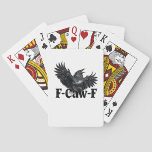 Baraja De Cartas Impresión de arte de cuervo enojado F-Caw-F Cuervo