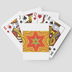 Baraja De Cartas Impresión de Arte de Mandala Rojo Dorado Verde