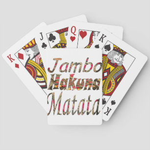 Baraja De Cartas Impresión de arte de vintage africano Jambo Hakuna