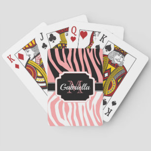 Baraja De Cartas Impresión de cebra rosa