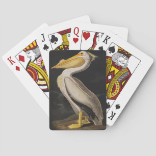 Baraja De Cartas Impresión de cosecha de pájaros pelícanos blancos