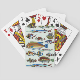 Baraja De Cartas Impresión de Historia Natural de Peces Exóticos Co