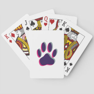 Baraja De Cartas Impresión de hojas de perro fuera de foco