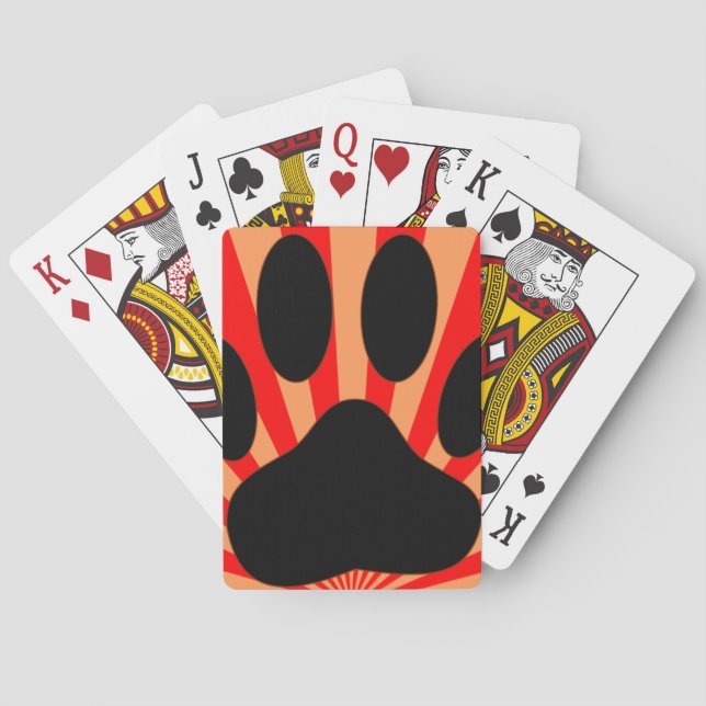 Baraja De Cartas Impresión de la hoja de perro radiante (Reverso)