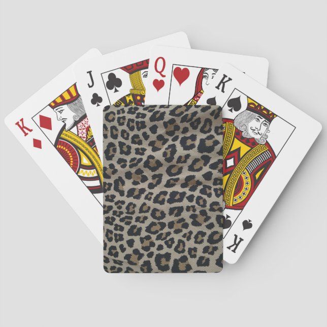 Baraja De Cartas Impresión de leopardo (Reverso)