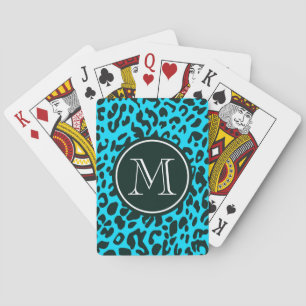 Baraja De Cartas Impresión de leopardo azul