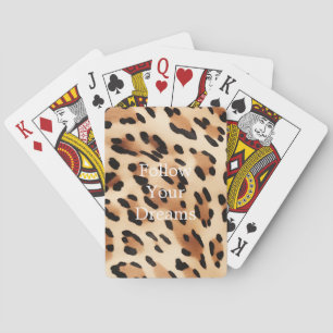 Baraja De Cartas Impresión de Leopardo Blanco moda Marrón