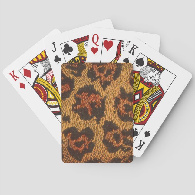 Baraja De Cartas Impresión de leopardo de época (Reverso)