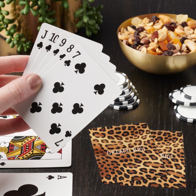 Baraja De Cartas Impresión de Leopardo Dorado negro marrón (In Situ)