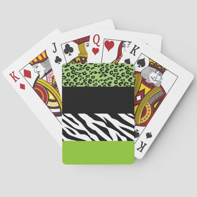 Baraja De Cartas Impresión de leopardo, impresión de cebra, impresi (Reverso)