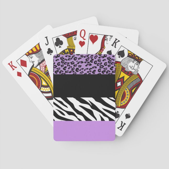 Baraja De Cartas Impresión de leopardo, impresión de cebra, impresi (Reverso)