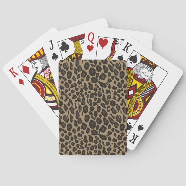 Baraja De Cartas Impresión de leopardo marrón (Reverso)