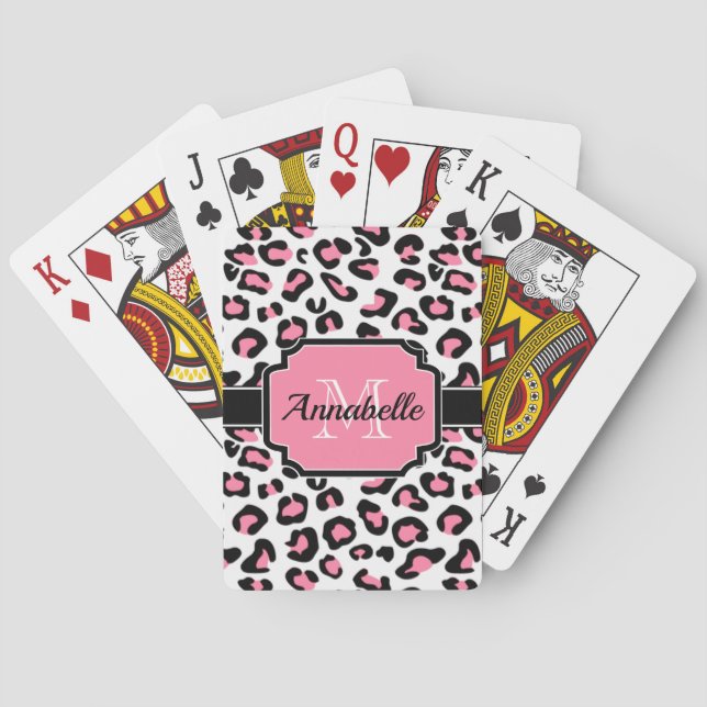 Baraja De Cartas Impresión de leopardo rosa (Reverso)