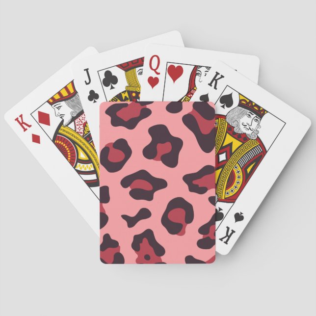Baraja De Cartas Impresión de leopardo rosa (Reverso)