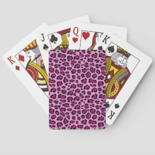 Baraja De Cartas Impresión de leopardo rosa y negro