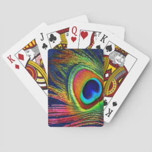 Baraja De Cartas Impresión de pluma de pavo real colorida