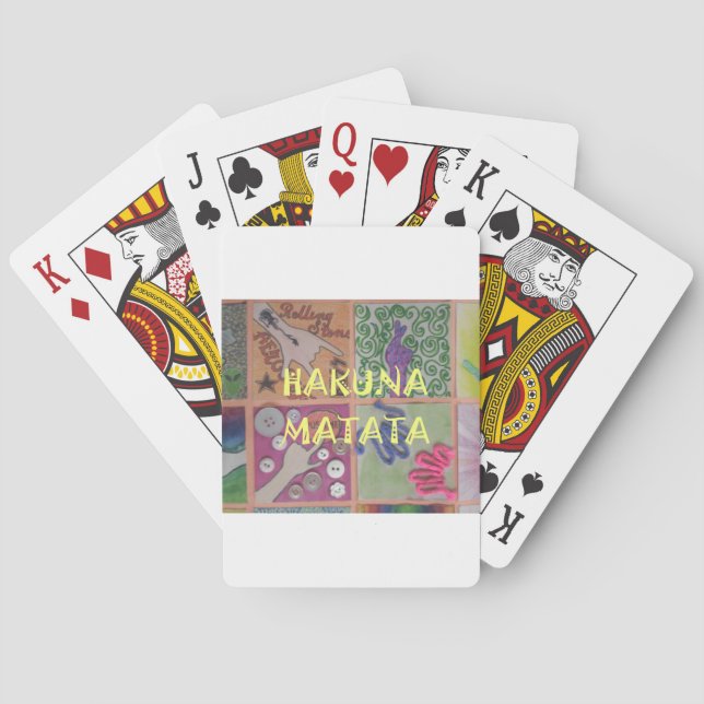 Baraja De Cartas Impresión de Rótulo Hakuna Matata (Reverso)