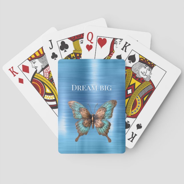 Baraja De Cartas Impresión de serpientes de plata Aqua (Reverso)