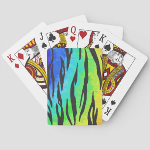 Baraja De Cartas Impresión de tigre negro y arcoiris