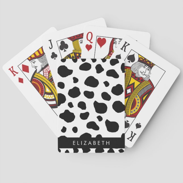 Baraja De Cartas Impresión de vaca, Cuadros De Vaca, Blanco Y Negro (Reverso)