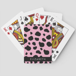 Baraja De Cartas Impresión de vaca, puntos de vaca, vaca rosa, nomb