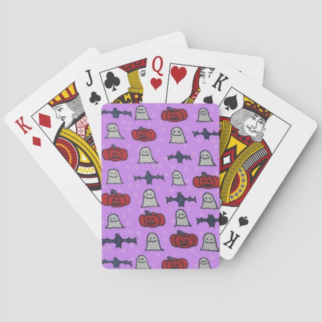 Baraja De Cartas Impresión divertida Purple Halloween (Reverso)