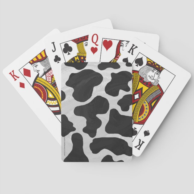 Baraja De Cartas Impresión en blanco y negro de vaca (Reverso)