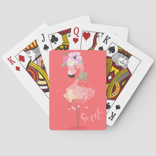 Baraja De Cartas Impresión Flamingo (Reverso)