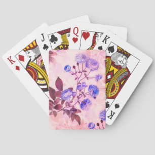 Baraja De Cartas Impresión floral rosa con bonito púrpura