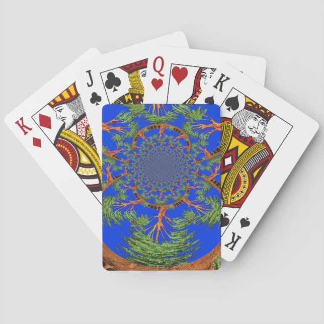 Baraja De Cartas Impresión/gráfico de árbol de acacia Kaleidoscope (Reverso)