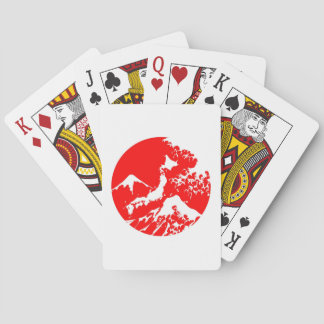 Baraja De Cartas impresión roja del monte Fuji Japón del 富士山