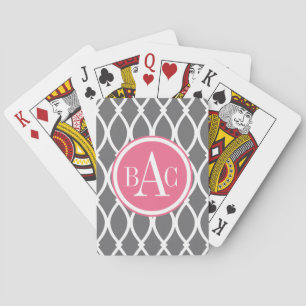 Baraja De Cartas Impresión sobre Barcelona en monogramo gris oscuro