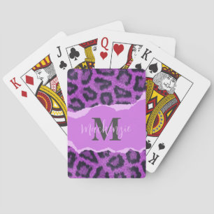 Baraja De Cartas Impresión violeta de leopardo