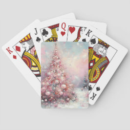 Baraja De Cartas Impresionante Árbol de Navidad Rosa Azul