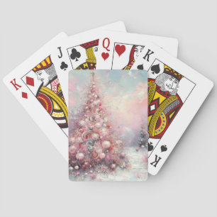 Baraja De Cartas Impresionante Árbol de Navidad Rosa Azul